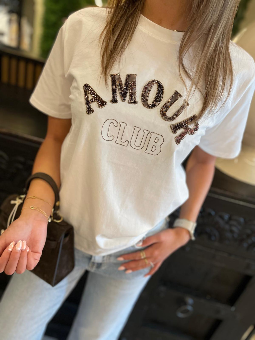 T-shirt Amour club wit