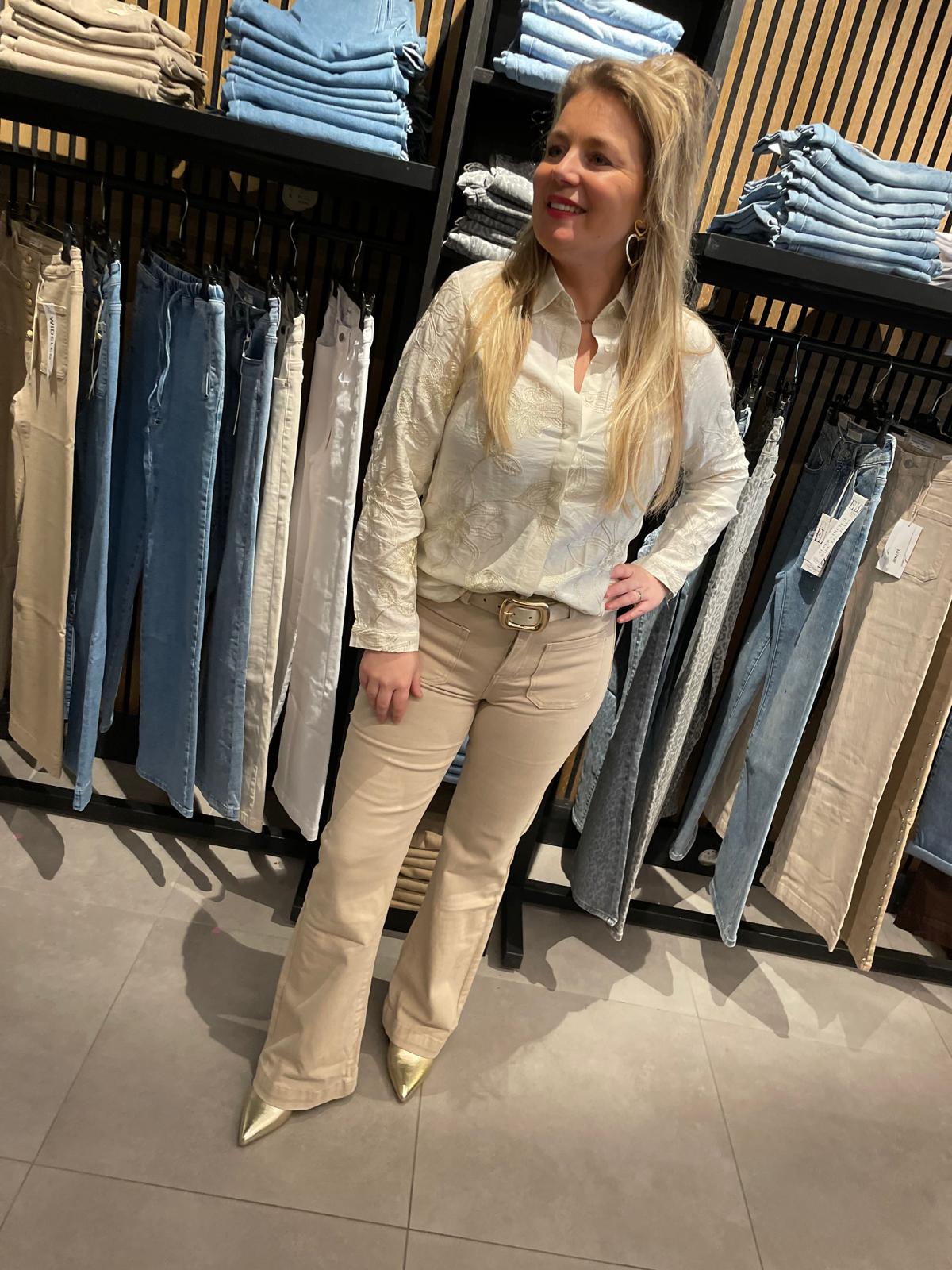 Flared Jeans Eline beige K637-10