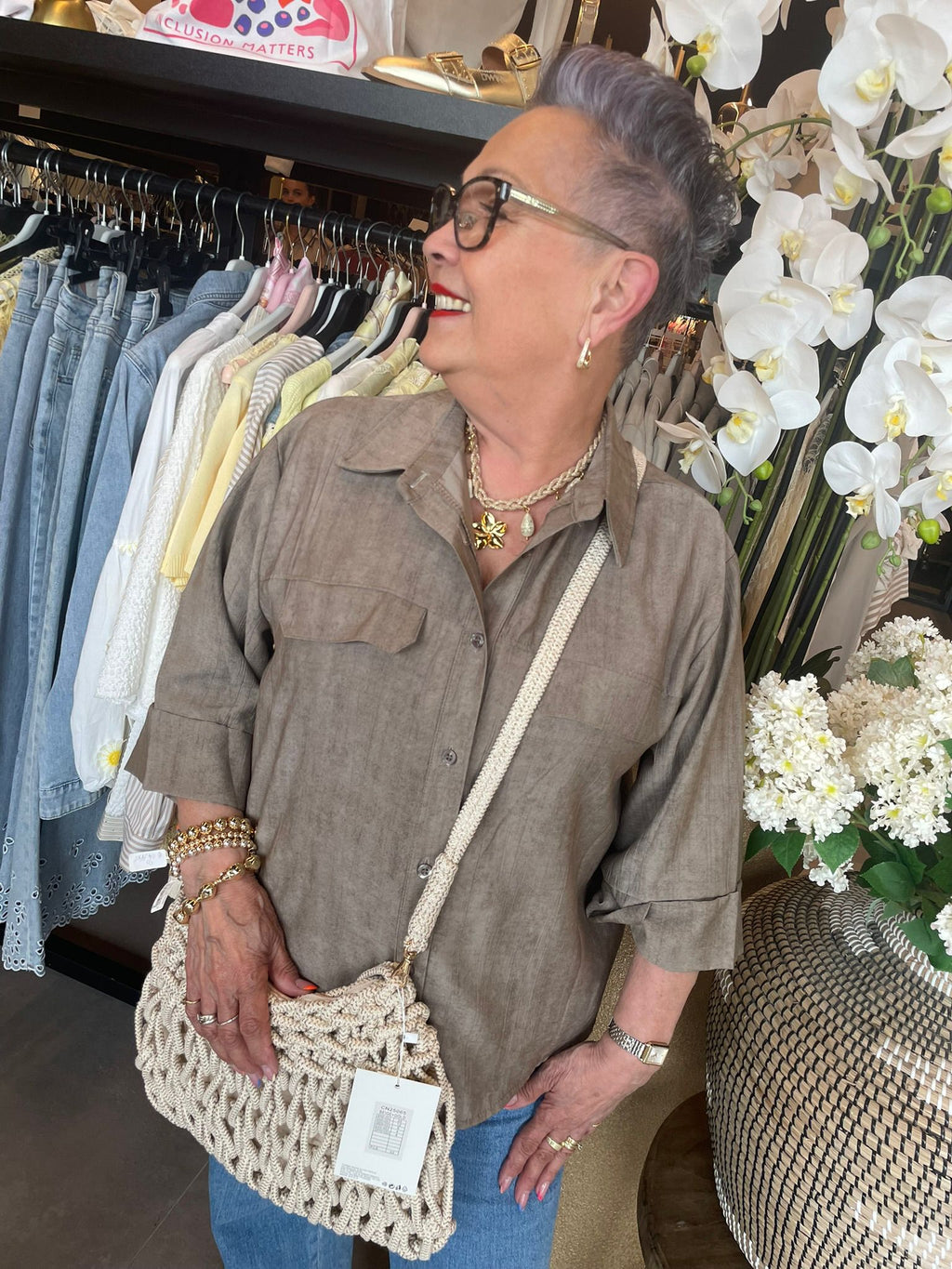 Blouse Angelique taupe