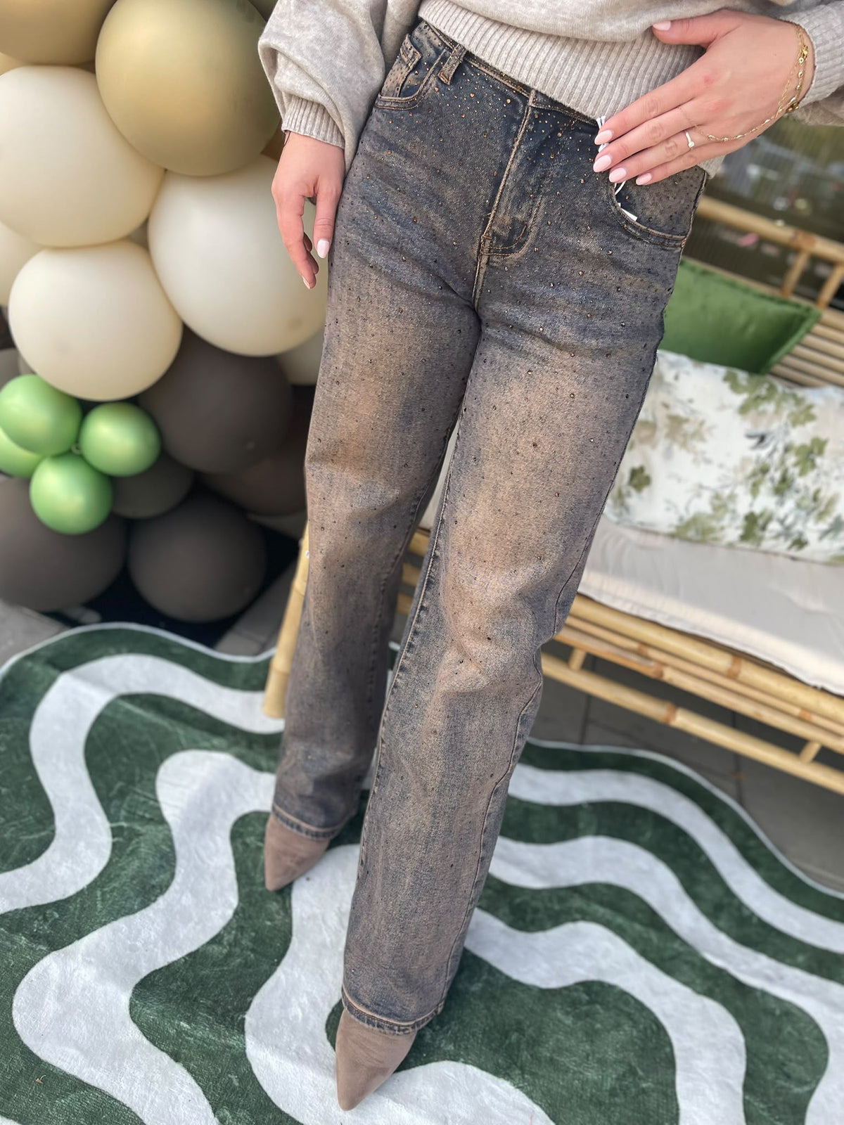 Jeans glitter HM8745-1