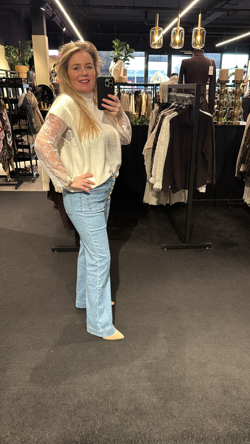 Trui Joan kanten mouw