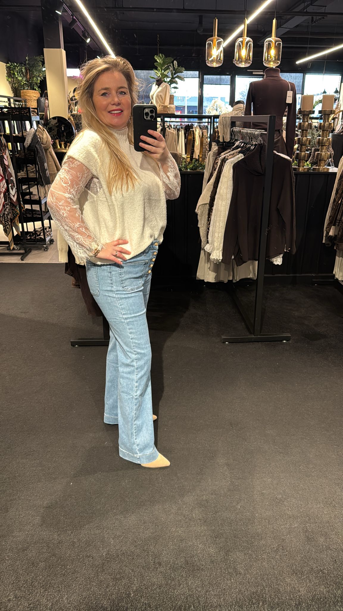 Trui Joan kanten mouw