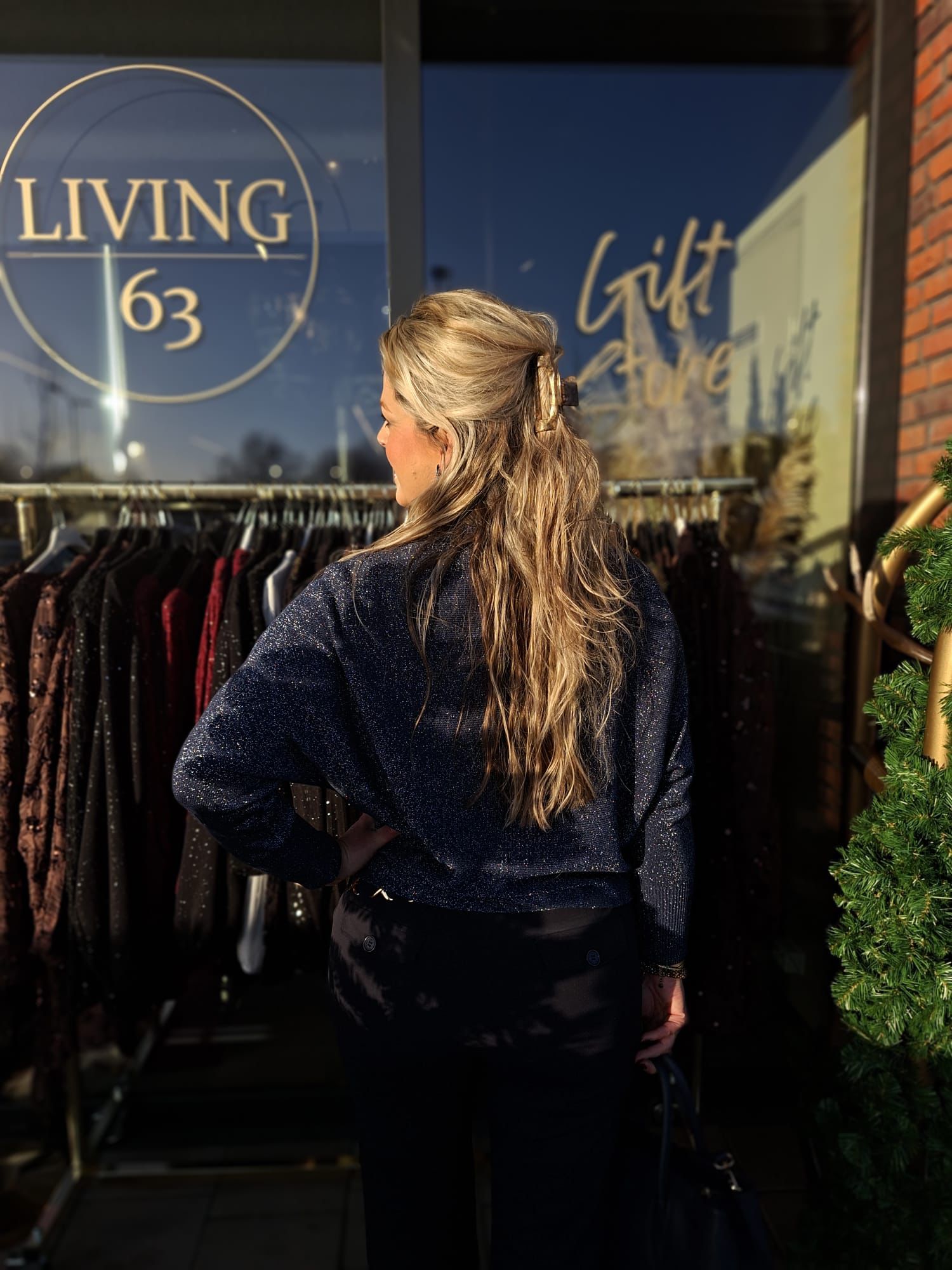 Donkerblauwe glitter kol