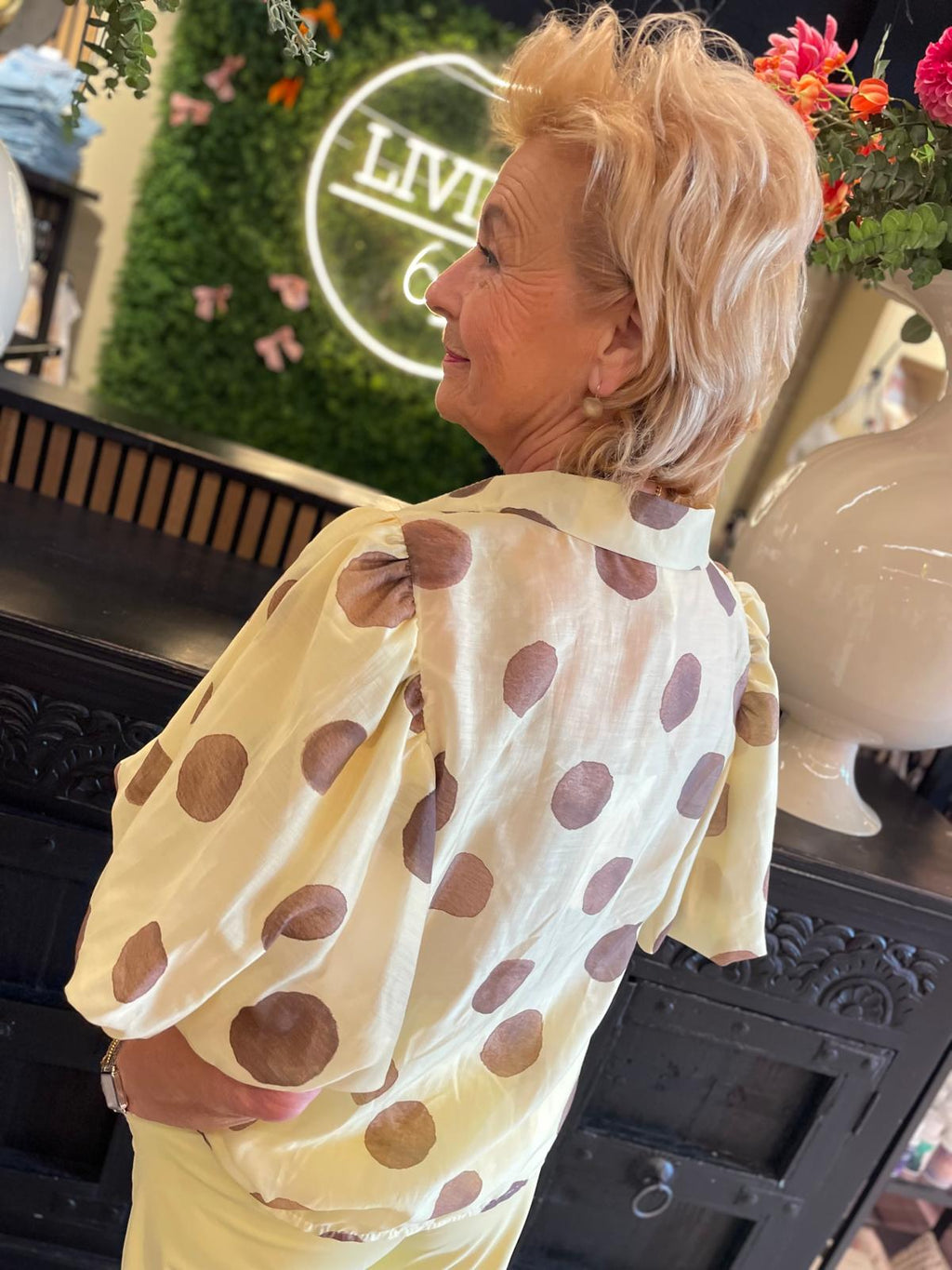 Blouse Tess bollen geel
