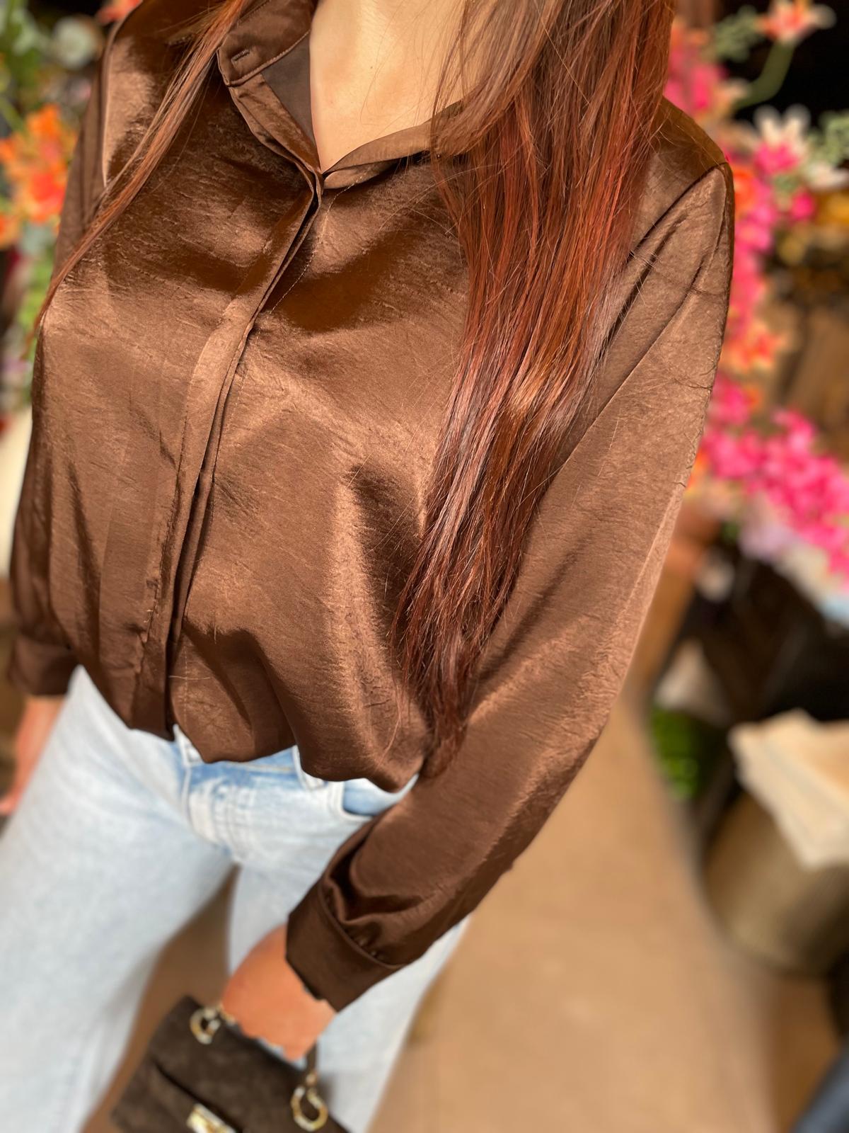 Blouse Satijn Jetty bruin