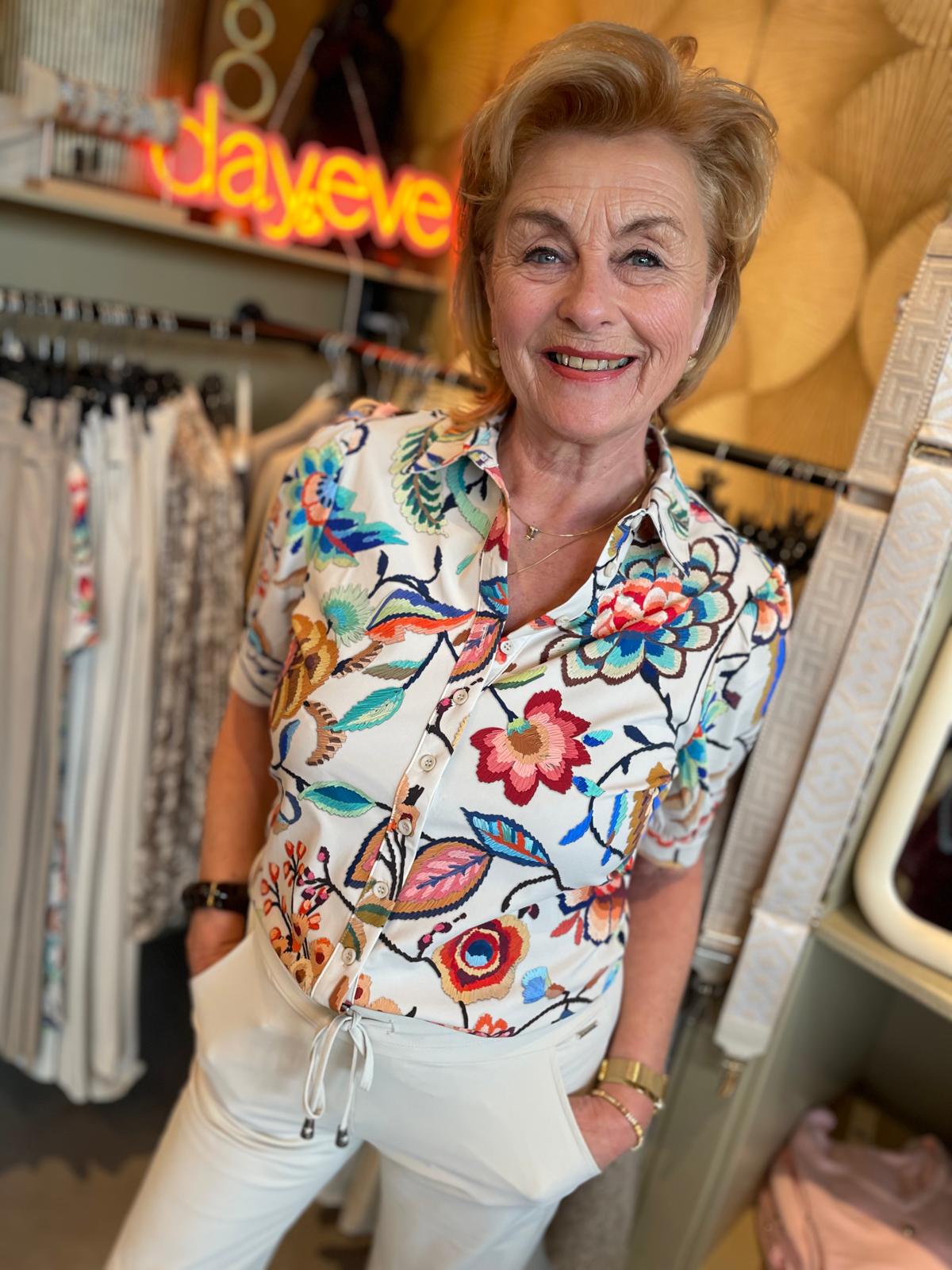 Mi piace - Blouse Embroided Multicolour Bloom print