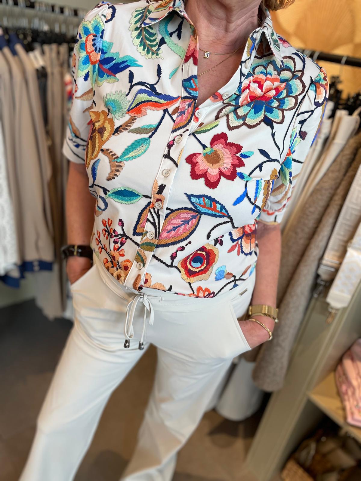 Mi piace - Blouse Embroided Multicolour Bloom print