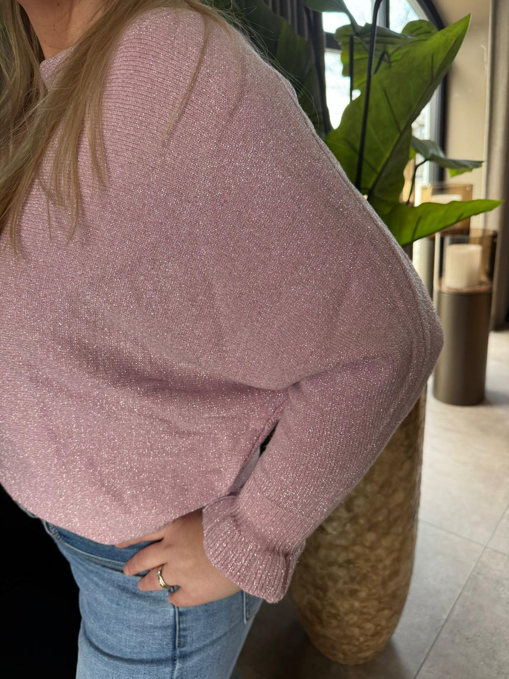 Glittertrui Roze
