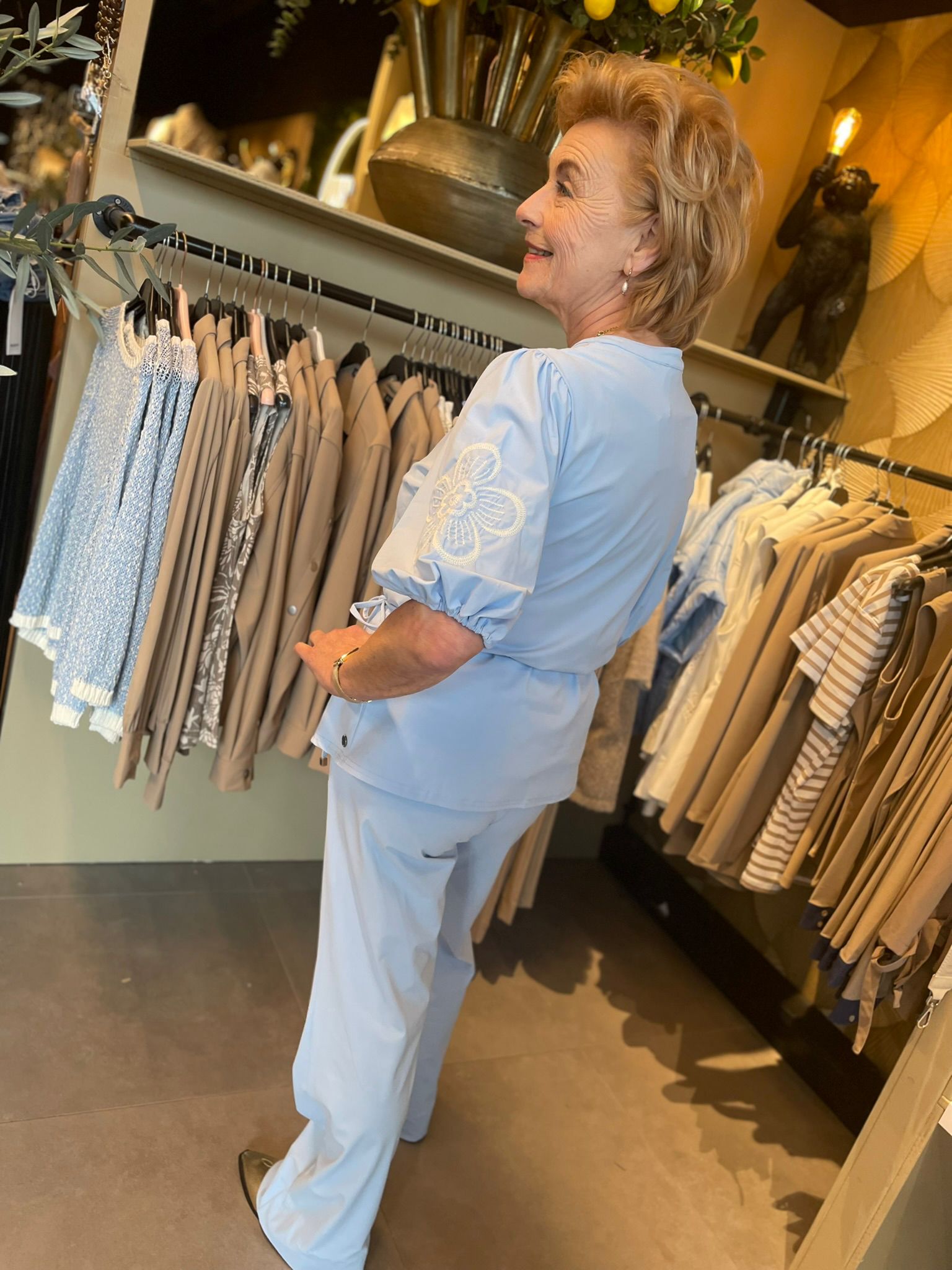 Triple Nine - Travel Blouse Rosa kleur lichtblauw - 5943