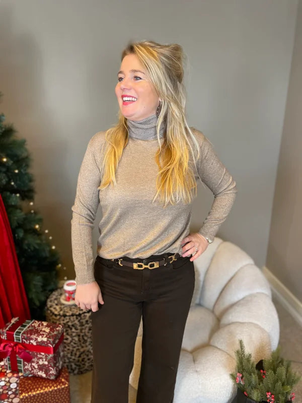 Glitter kol Anna beige