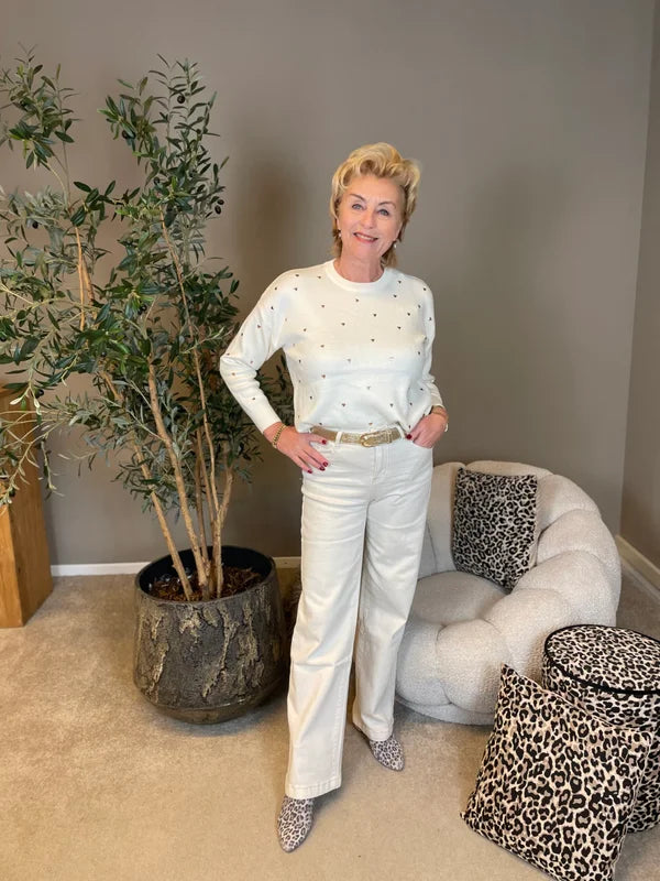 Trui luna met gouden hartjes