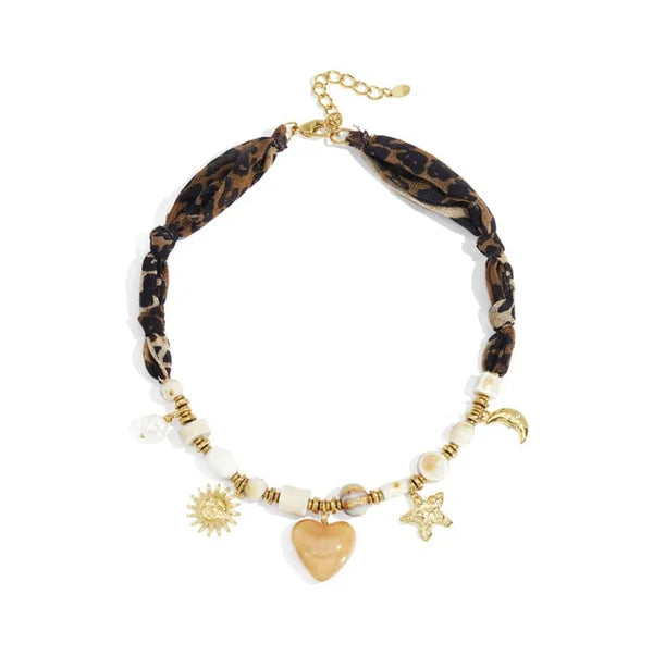 Kralen ketting met luipaardprint