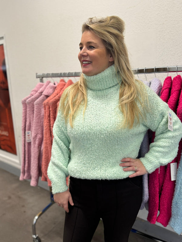 Kol trui Marit mintgroen