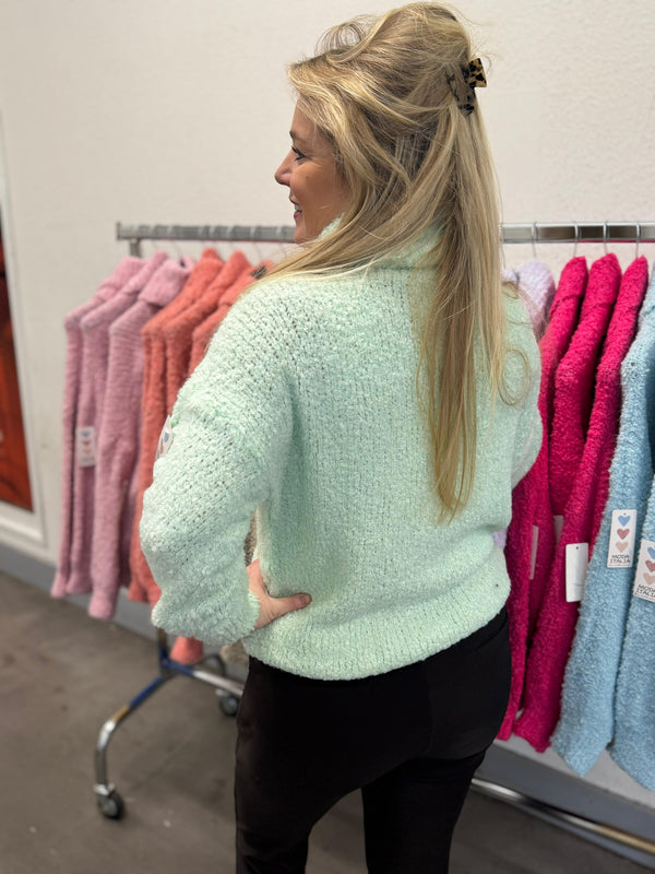 Kol trui Marit mintgroen