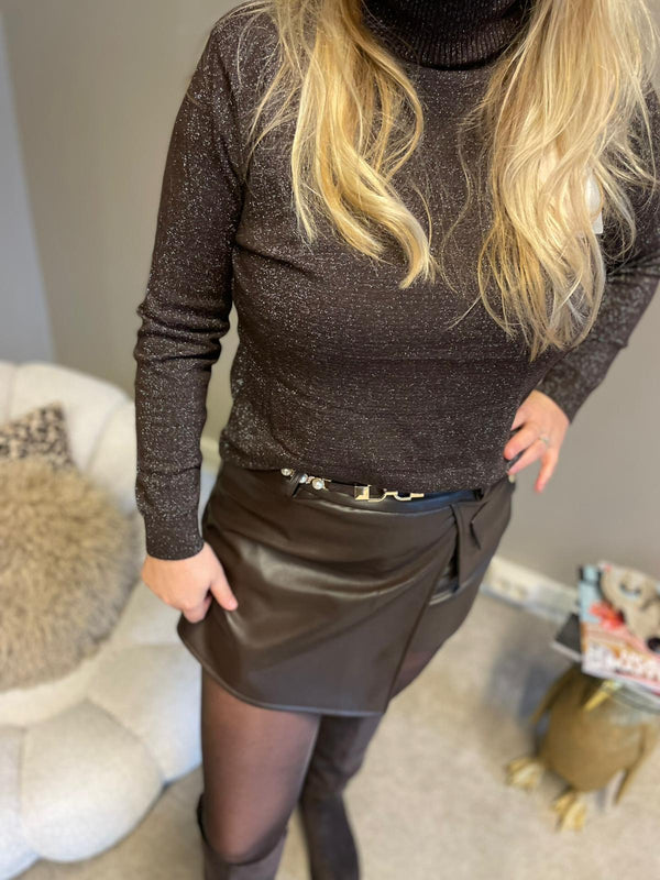 Glitter kol Anna bruin