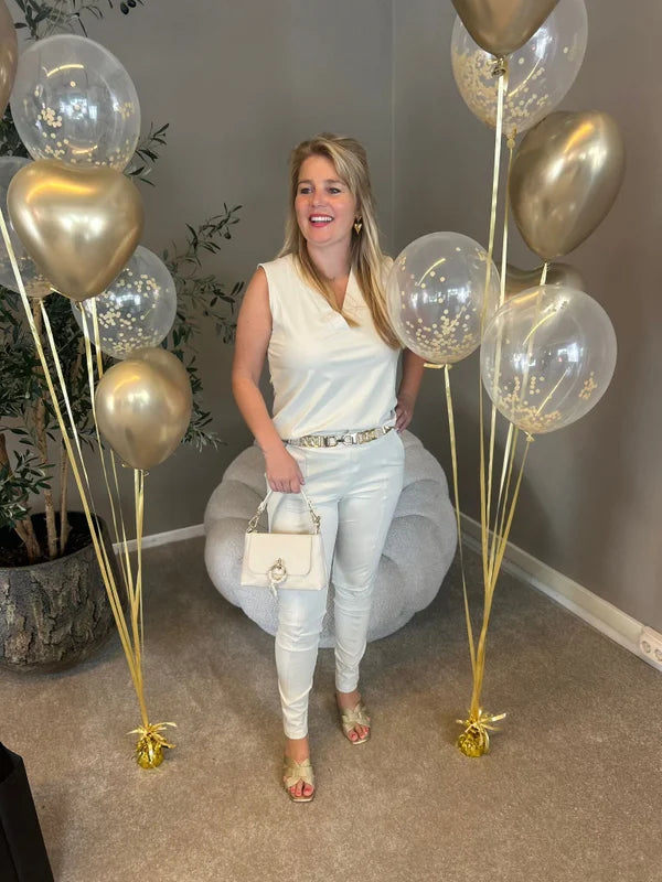 Mi Piace - Travelbroek smalle pijp kit kleur