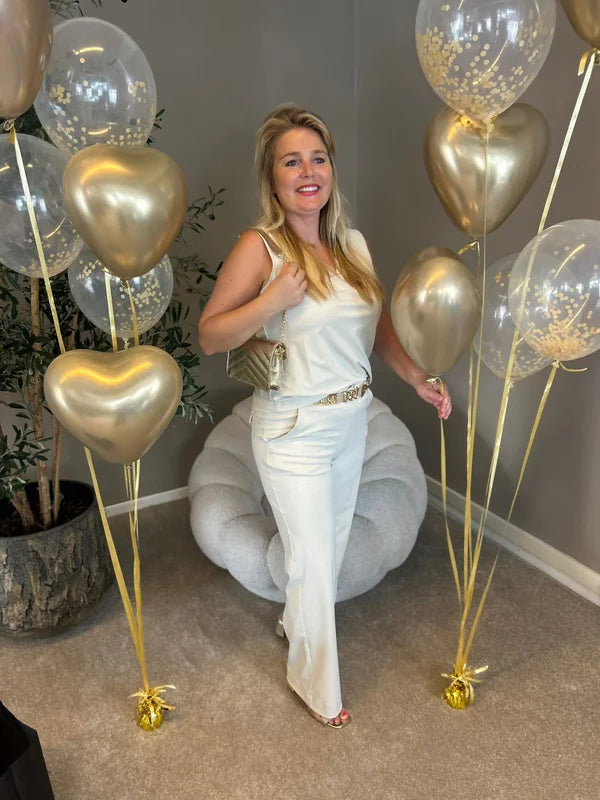 Mi Piace - Travelbroek wide leg kitkleur