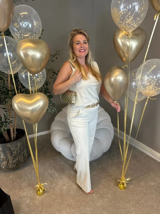 Mi Piace - Travelbroek wide leg kitkleur