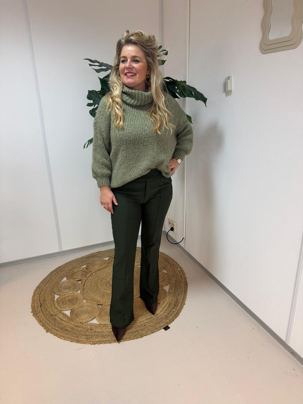 Legging met bies groen