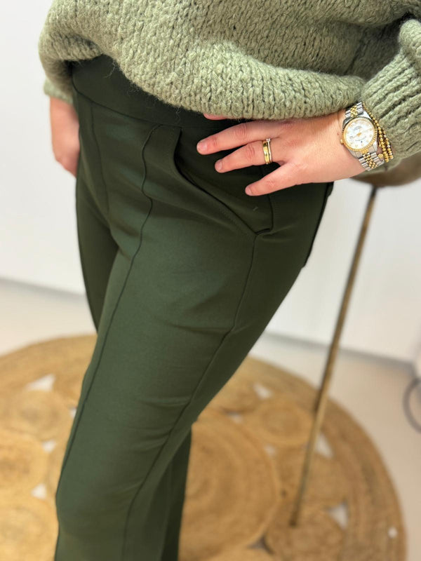 Legging met bies groen