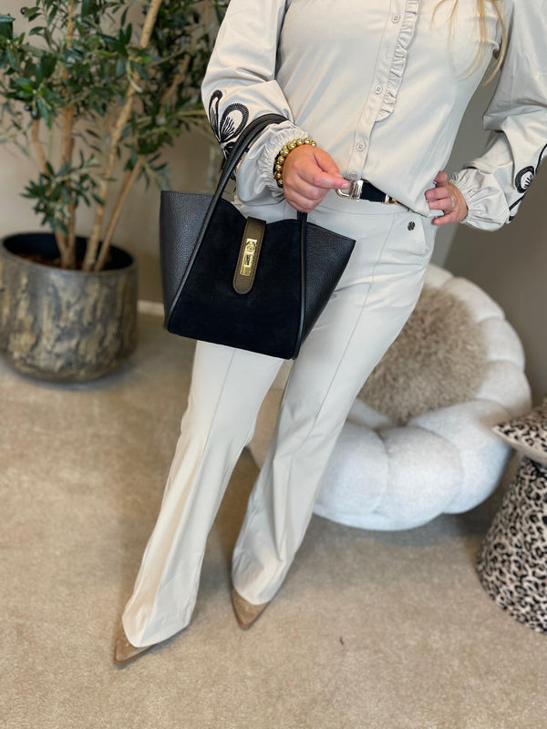 Triple Nine - Broek met band beige BR2301