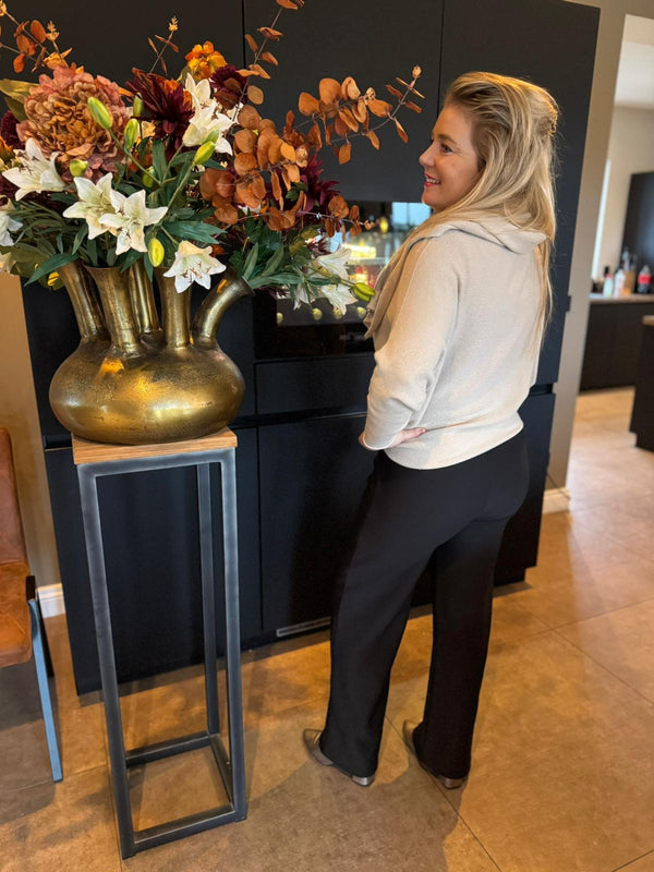 Legging met bies wide leg zwart