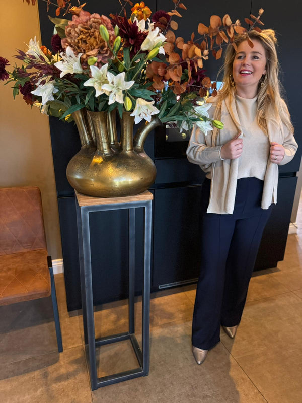 Legging met bies wide leg donkerblauw