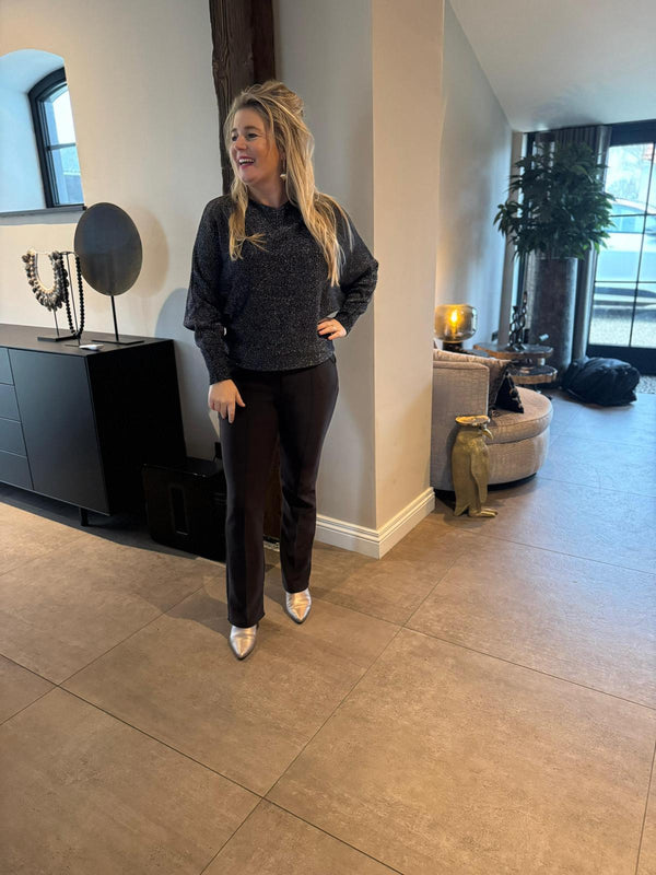 Vleermuis trui met glitter zwart