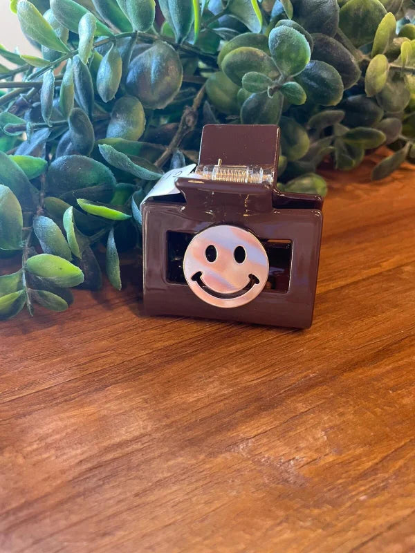 Haarklem bruin met smiley