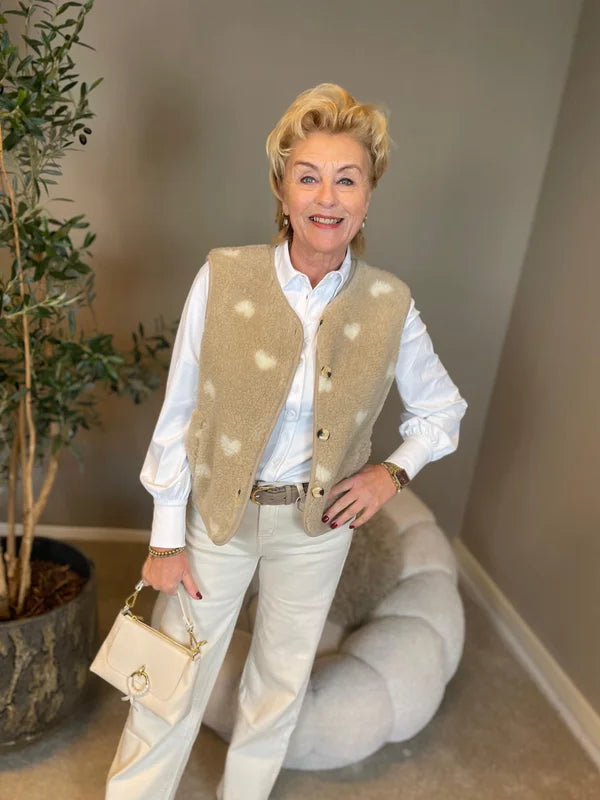 Gilet Hartjes Beige