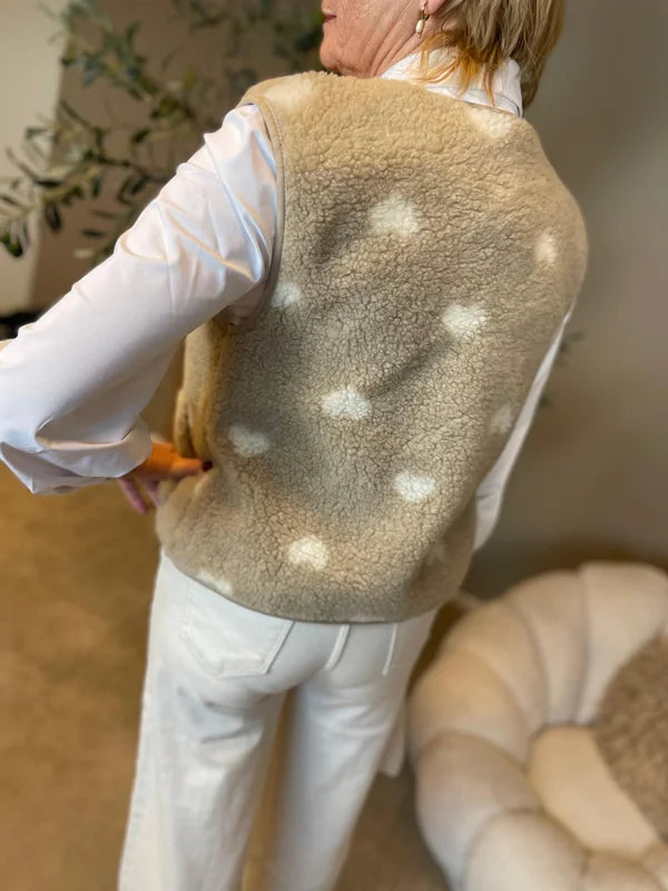 Gilet Hartjes Beige