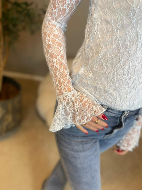 Kanten top lichtblauw