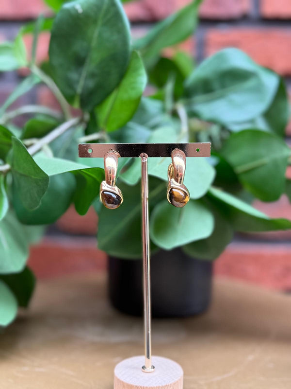 Luna drop earrings — Donkerbruin
