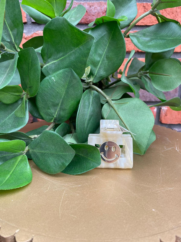 Smiley haarclip marmer