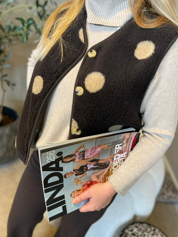 Gilet teddy bollen bruin