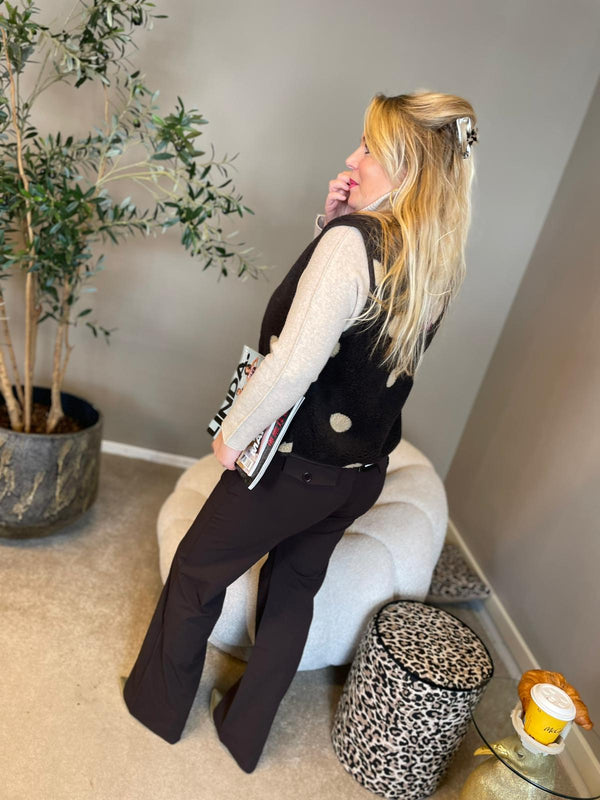 Gilet teddy bollen bruin