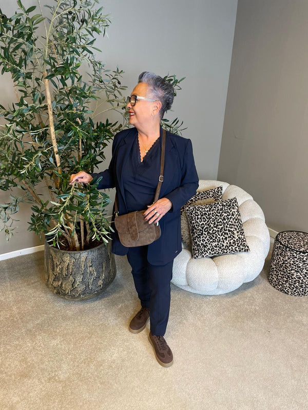 Mi Piace - Broek smalle pijp bonded donkerblauw